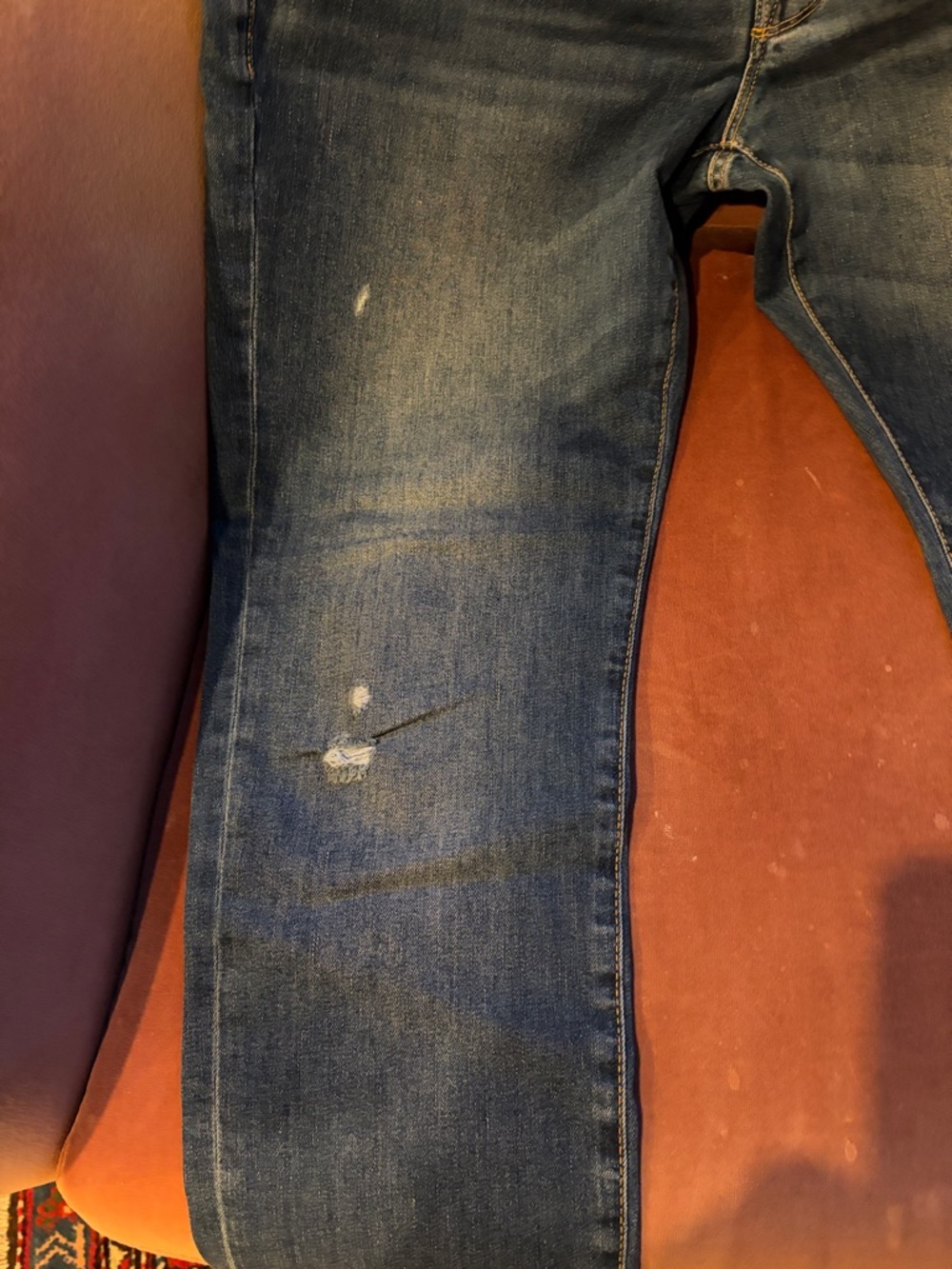 Frame Denim Straight-Leg Distressed Blue Jeans - Women's - Picture 5 of 8
